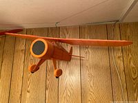 Front underside view showing fuselage nose, landing wheels and full parasol wing