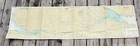 Full layout of the folded nautical chart showing the length and detail of the waterway from Lindsay to Scugog.