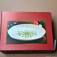 Factory sealed Lenox Holiday Bless This Home tray box front