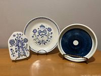 Group shot of Rörstrand dish, Figgjo plate and plaque