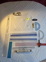 Overview of all drawing tools laid out on surface