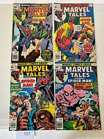Front covers of all four Marvel Tales Spider-Man comic books