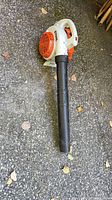 Full view of Stihl BG 56 C leaf blower with tube attached