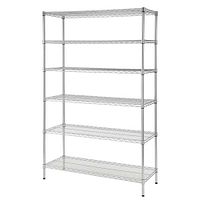 Stock image of assembled chrome wire 6-shelf unit