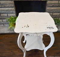 Top view showing square surface and paint wear