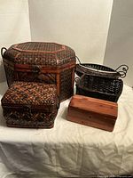 Group of baskets and cedar chest