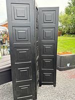 Full view of two panels showing recessed square design