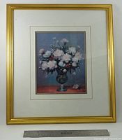 Full view of framed painting with ruler for scale