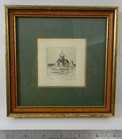 Framed etching front view