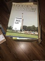 Photo shows the book 'A Golden Adventure: The First 50 Years of Ultramar' on top of a box of books.