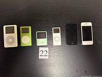 All six Apple devices lined left to right