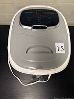 Top view showing entire foot spa unit with power cord