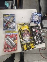 Group shot of all five packaged LED lighting products