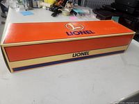 Lionel orange and cream box front with logo