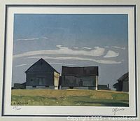 Framed print close-up showing artwork and signature area