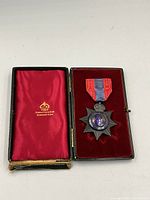 Open case showing medal and interior markings