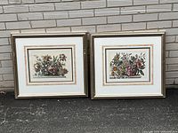 Both framed prints side by side against wall