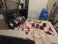 Overall lot with tote and contents on table