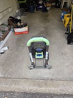 Hand truck folded, rear view
