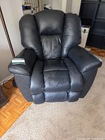 Front view of black La-Z-Boy power recliner