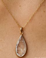 Pendant displayed on model neck