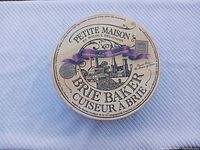 Top of Petite Maison brie baker box showing branding
