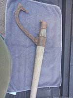 Full cant hook on fabric, showing overall length and form