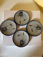 Top view of all four plates showing design and rims