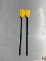 Full pair of collapsible oars laid out showing length and overall condition
