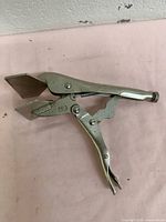 Full view of steel Vise-Grip 8R sheet-metal clamp