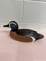 Side profile of full duck decoy