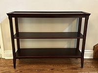 Front view showing entire console table