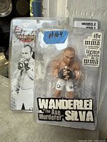 Front view of Wanderlei Silva MMA action figure in original sealed packaging, Series 2 World of MMA Champions collectible.