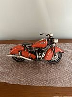 Left side view of die-cast motorcycle model