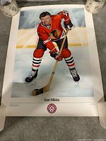Stan Mikita illustrated poster laid flat on floor
