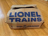 Original worn Lionel Trains cardboard box for the set; taped and used condition.