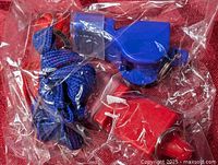 Plastic whistles and lanyard in clear bag