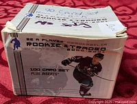 Boxed Be A Player Rookie & Traded Update Set front and top showing handwritten note