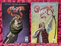 Both comic book fronts displayed side by side