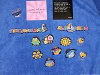 All 15 magnets laid out on blue surface