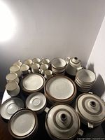 Overview of all pieces arranged on table