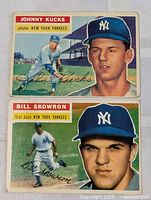 Fronts of both 1956 Topps Yankees cards