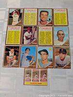 Overall lot showing all 11 cards laid out