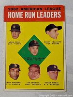 Front view of 1963 Topps Home Run Leaders card