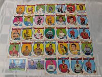 Full layout of 28 OPC hockey cards