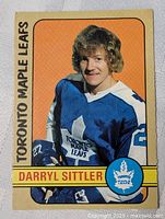 Front of Darryl Sittler O-Pee-Chee card