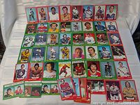 Full layout of all hockey cards in lot