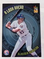 Front of Vladimir Guerrero A Look Ahead insert card