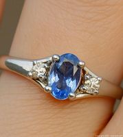 Ring on finger showing top view