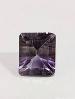 Rectangular cut light purple amethyst loose gemstone viewed from the top